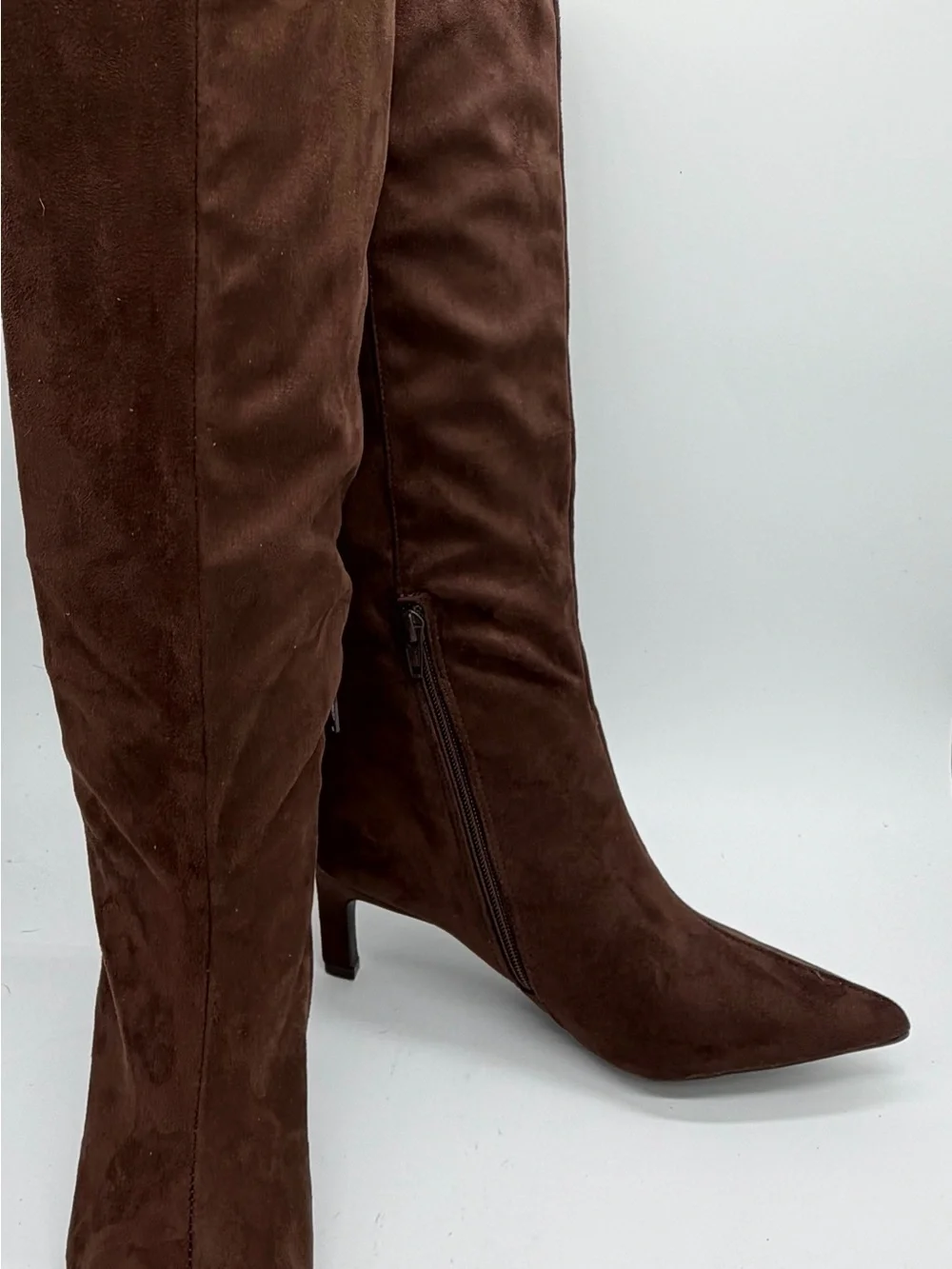 Women's Over-the-Knee Suede Boots in Dark Brown